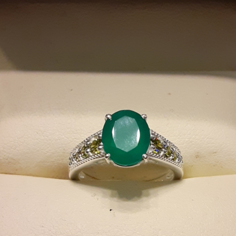 2.50ctw Genuine Green Agate-Periodt 925 - Picture 5 of 7